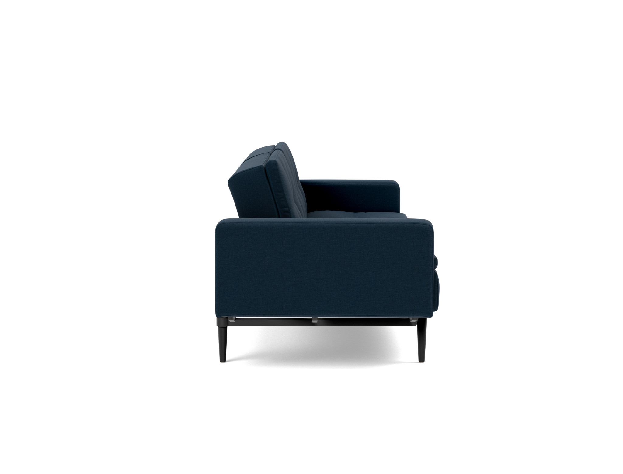 Schlafsofa Dublexo mit Armlehnen Flachgewebe Mixed Dance 528-Blue Beine Styletto Eiche schwarz
