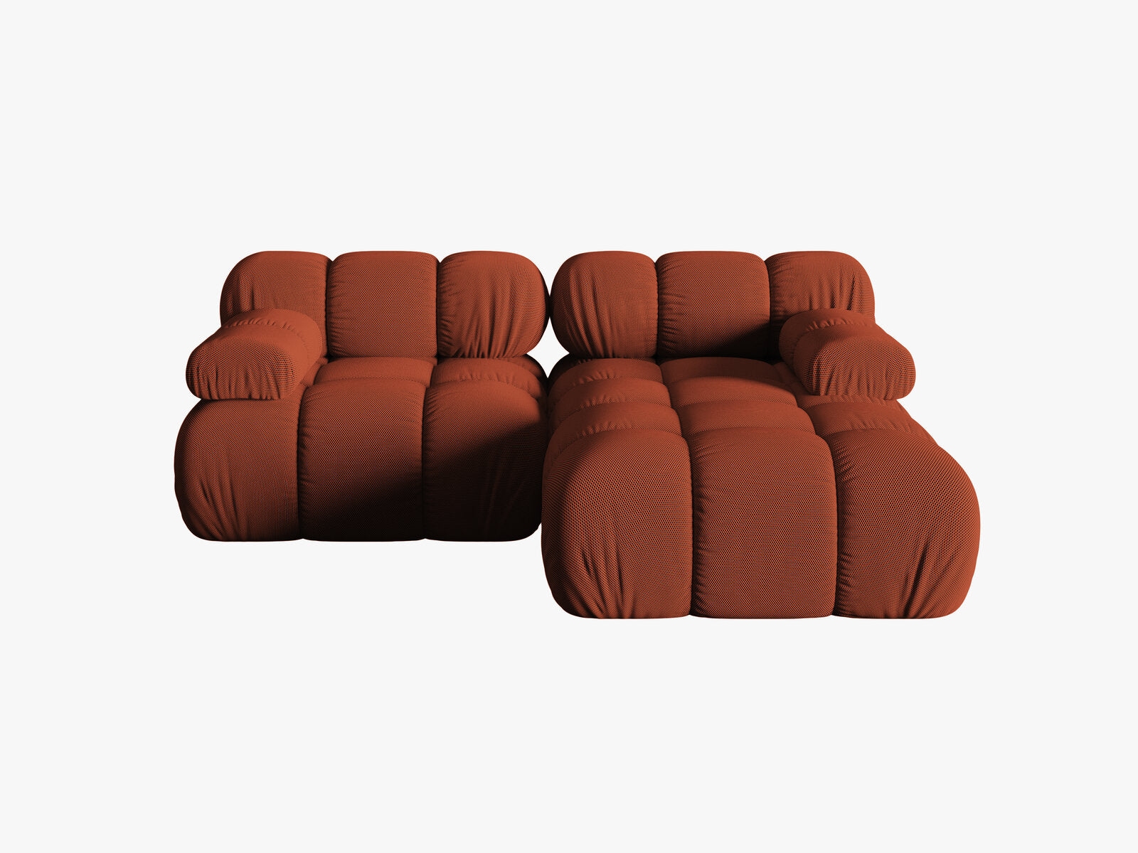 Micadoni Modulares Ecksofa Bellis 3-Sitzer Rechts 3D-Stoff Sonic Ziegel