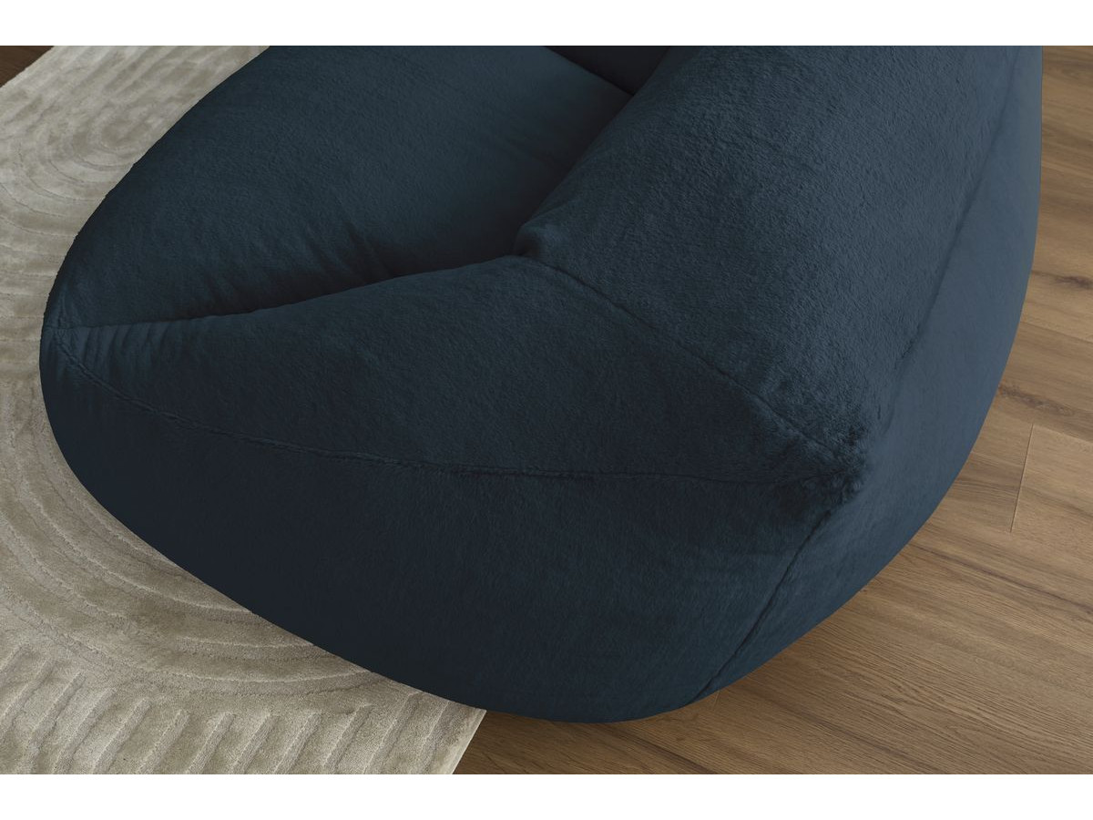 Bobochic Lilibet Pouf Kunstfell Dunkelblau