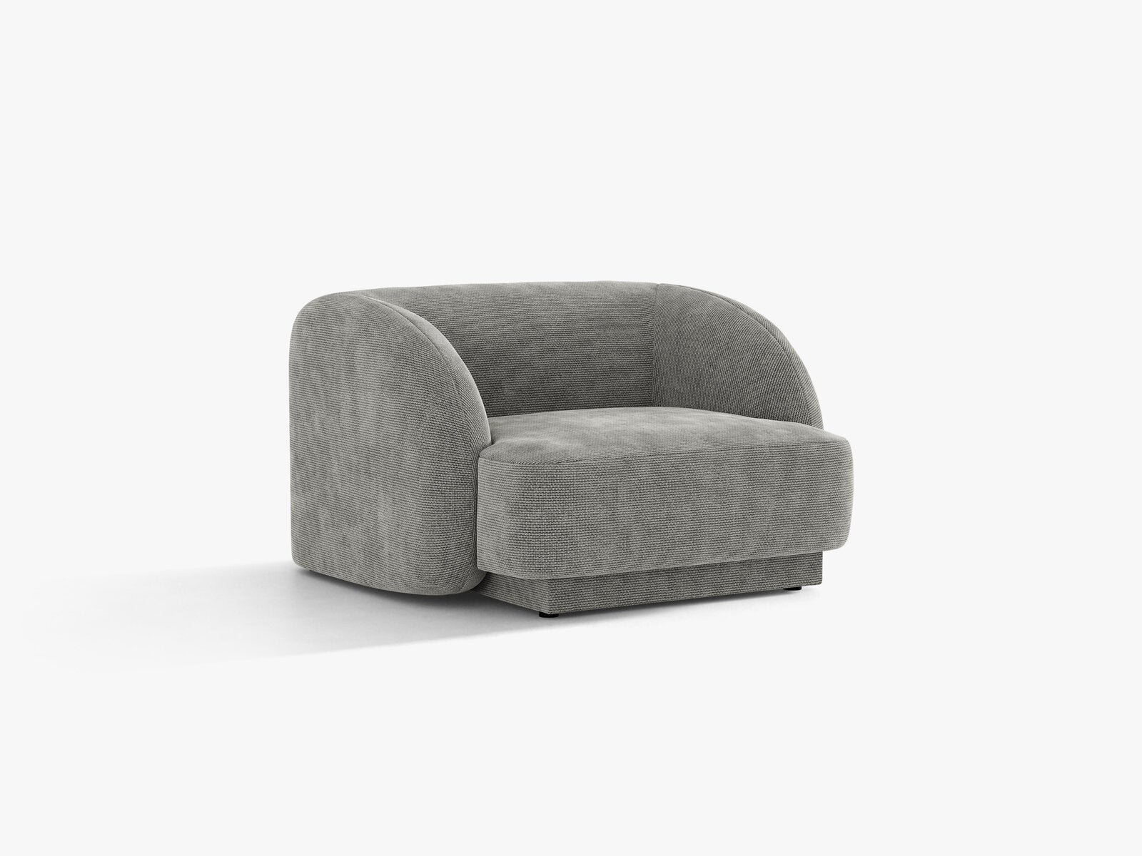 Micadoni Sessel Miley 1-Sitzer Chenille Eden Hellgrau