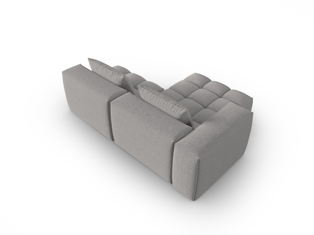 Cosmopolitan Design Ecksofa Verona 3-Sitzer offen Strukturierter Stoff Sorella Warmes Grau Links