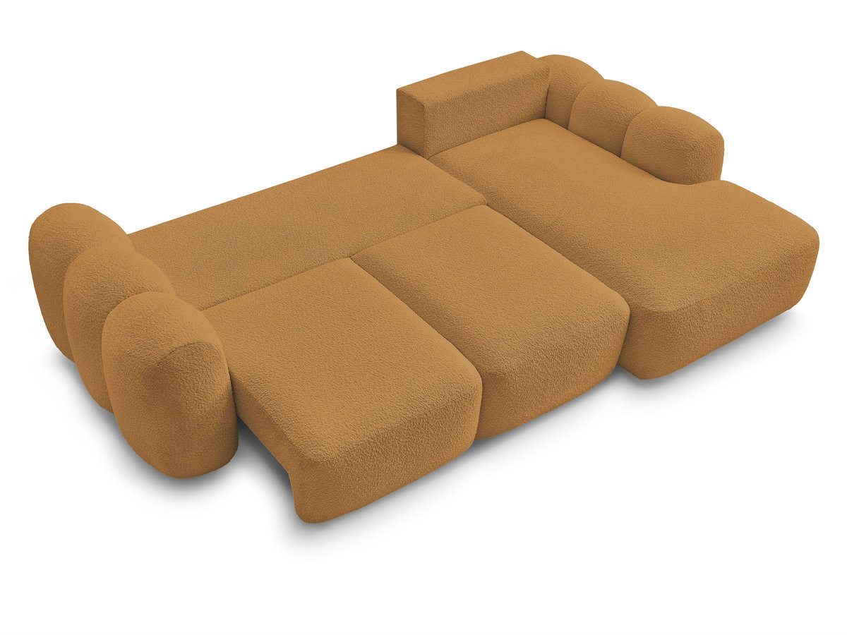 Bobochic Montaigne Ecksofa mit Schlaffunktion und Bettkasten 276 × 164 cm Bouclé-Stoff Gelb Ecke rechts