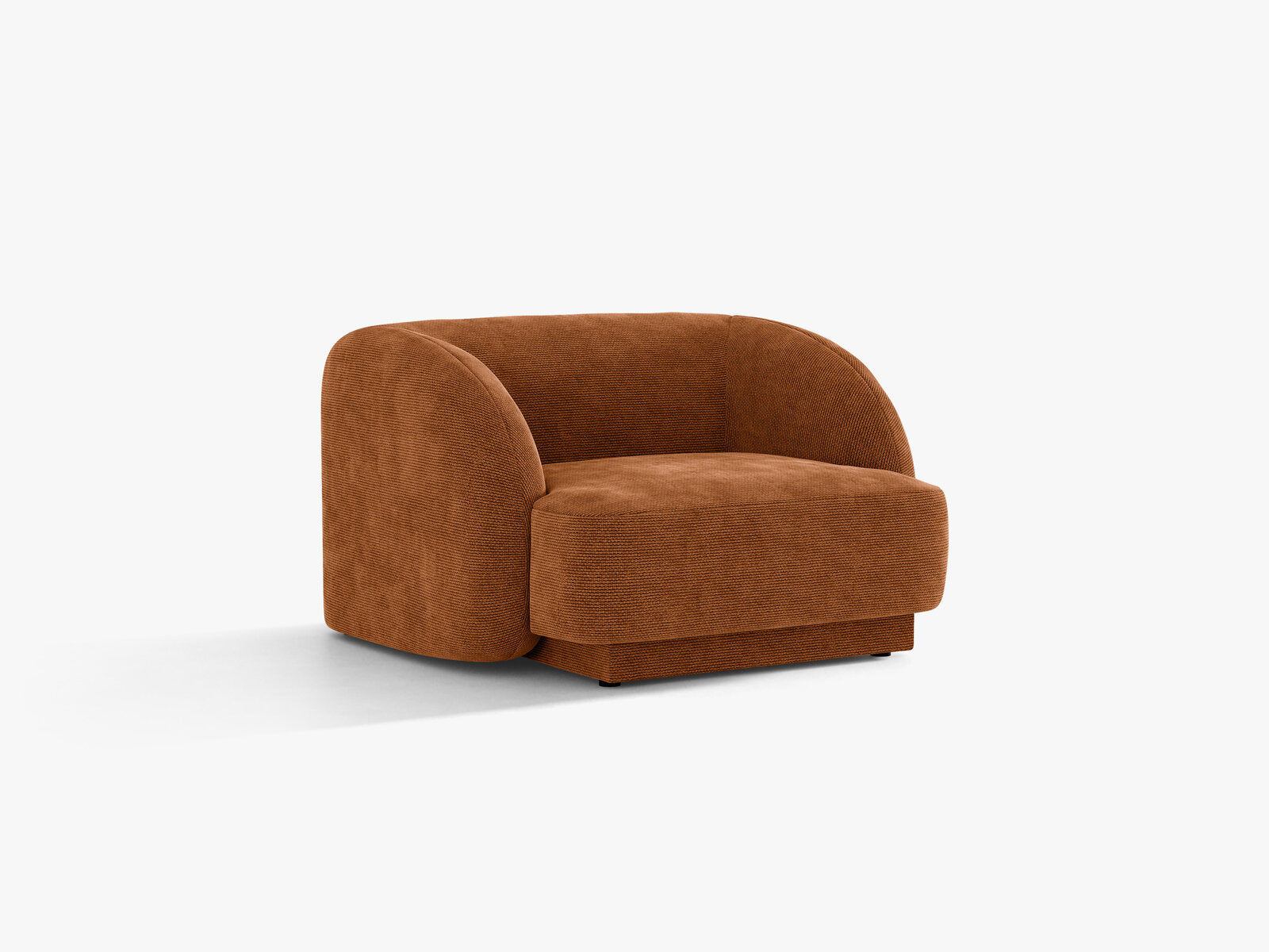 Micadoni Sessel Miley 1-Sitzer Chenille Eden Ziegel