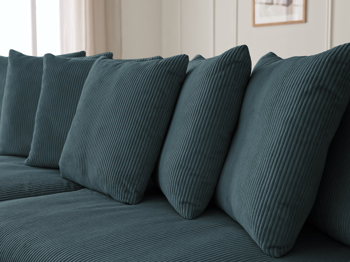 Bobochic Enore Ecksofa 330 × 157 cm Cordsamt Dunkelblau Ecke links