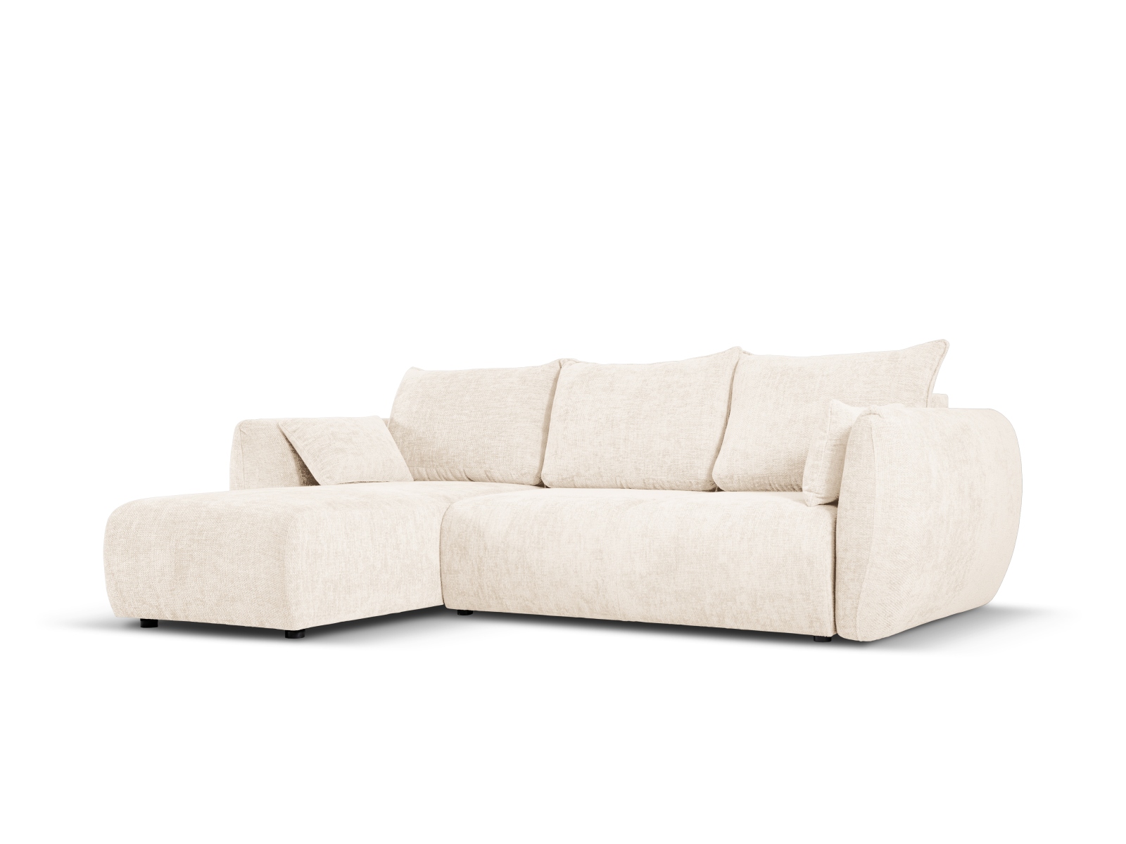 Cosmopolitan Design Ecksofa Matera 4-Sitzer mit Schlaffunktion Chenille Eden Helles Beige Links
