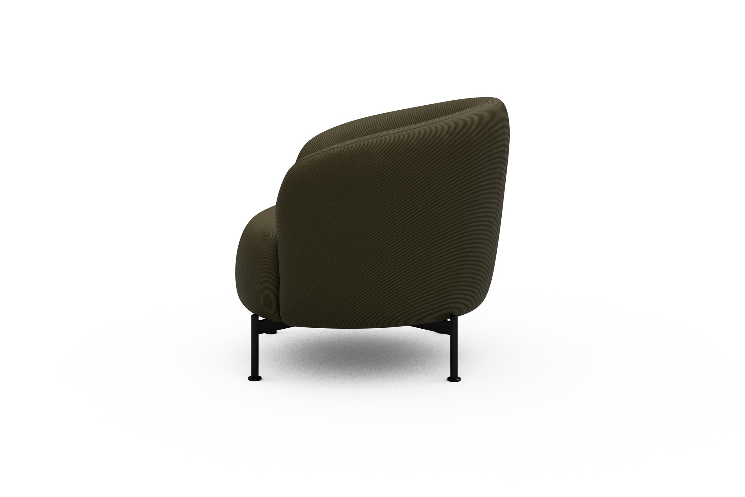 Sessel Ronda X-Metallgestell Schwarz Cordufine-Pine-Green