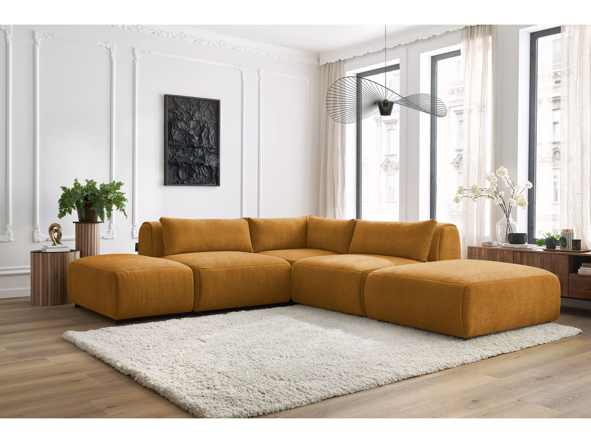 Bobochic Jeanne Ecksofa 271 × 300 cm Strukturstoff Gelb