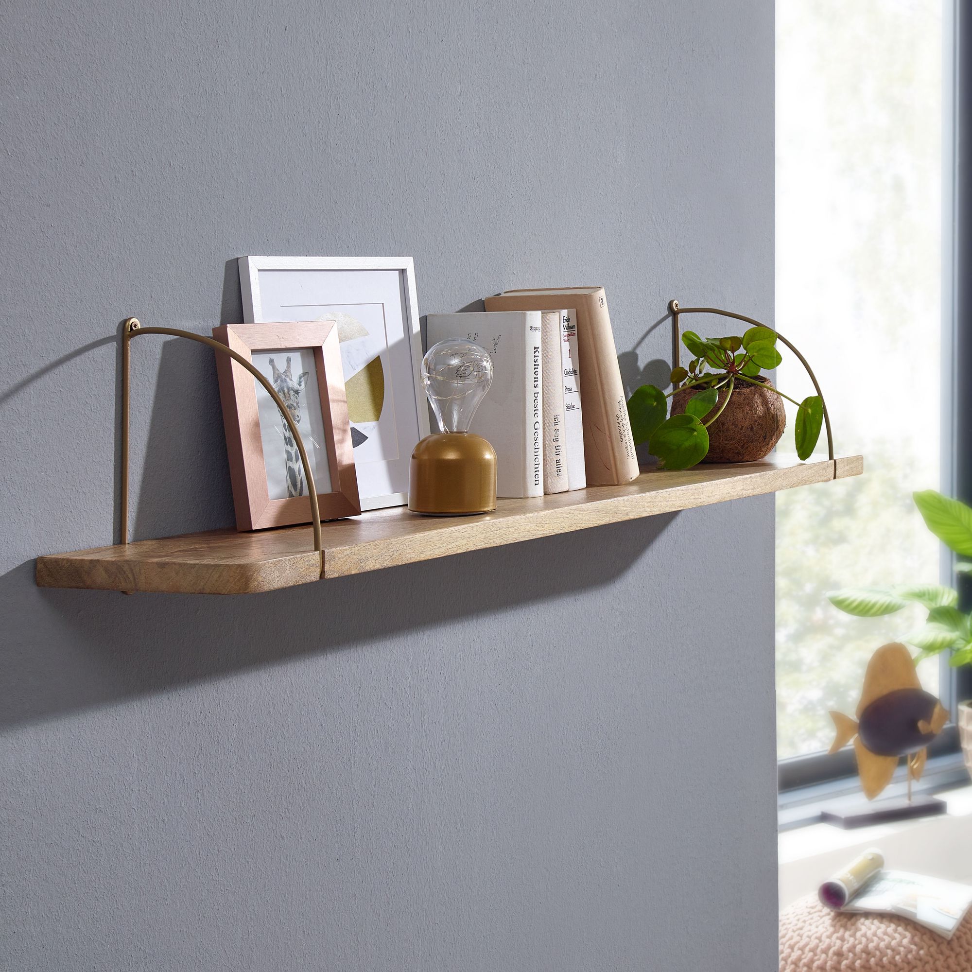 Wandregal Skogar Mango Massivholz