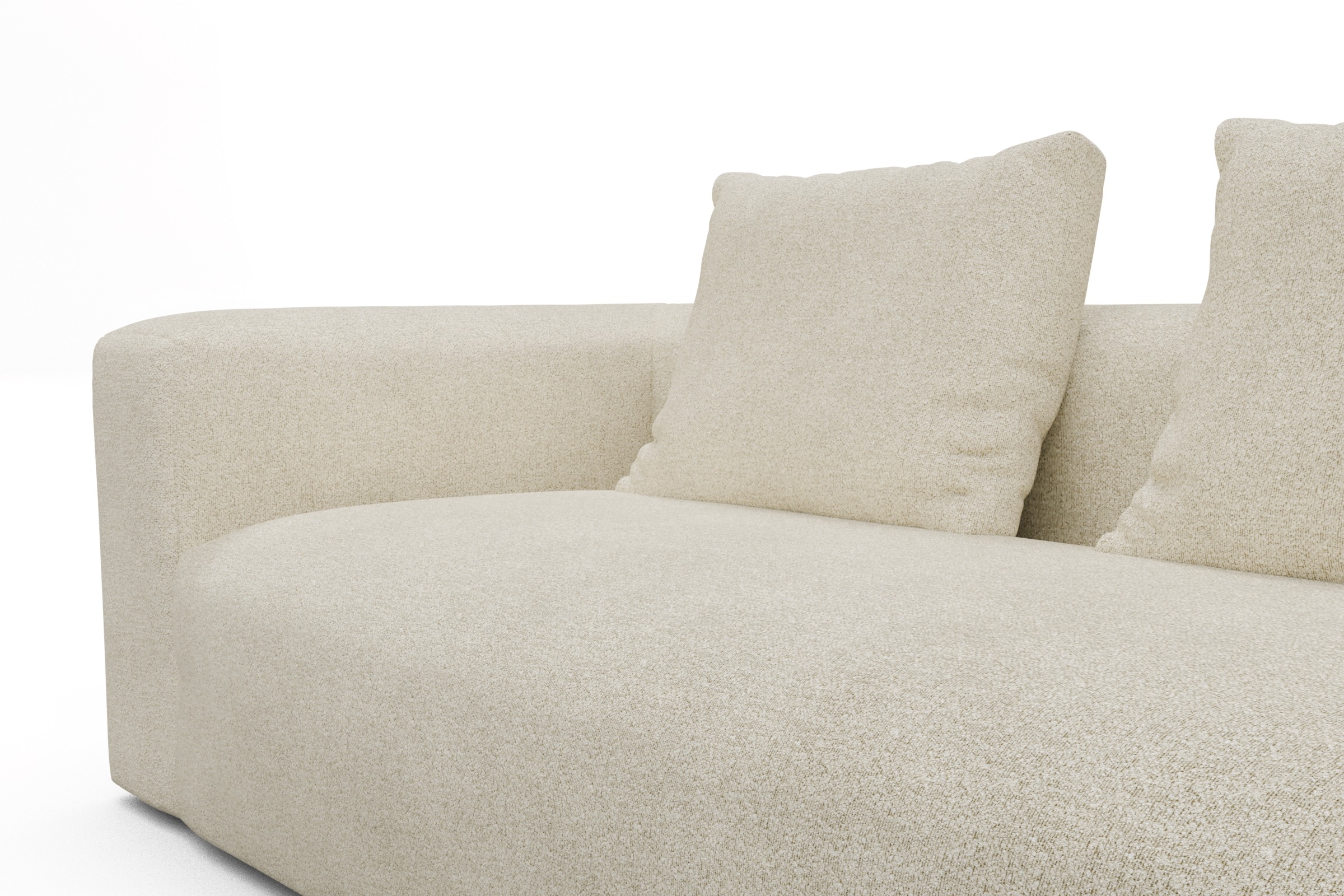 Ecksofa Fred 2x 2,5-Sitzer rechts offen Boucle-Off-White