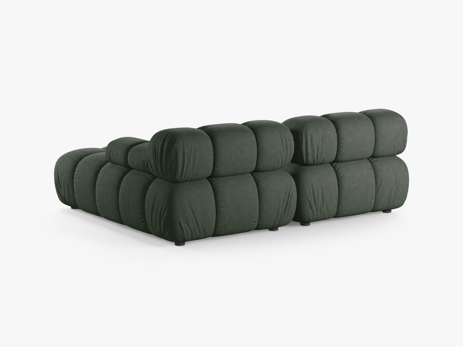 Micadoni Modulares Ecksofa Bellis 3-Sitzer Rechts Strukturierter Stoff Liberty Moßgrün