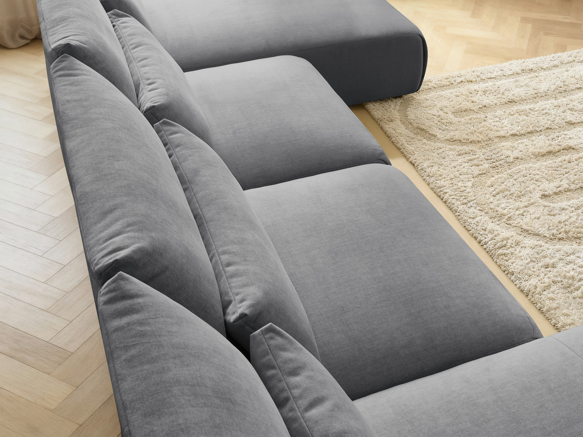 Bobochic Jana Wohnlandschaft Samt Dunkelgrau