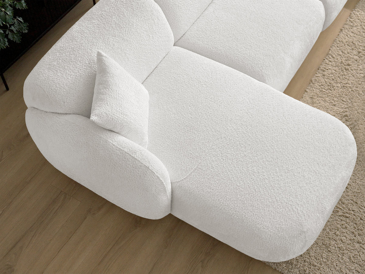 Bobochic Anda Wohnlandschaft mit Pouf 396 × 357 cm Chenille Weiß Ecke links