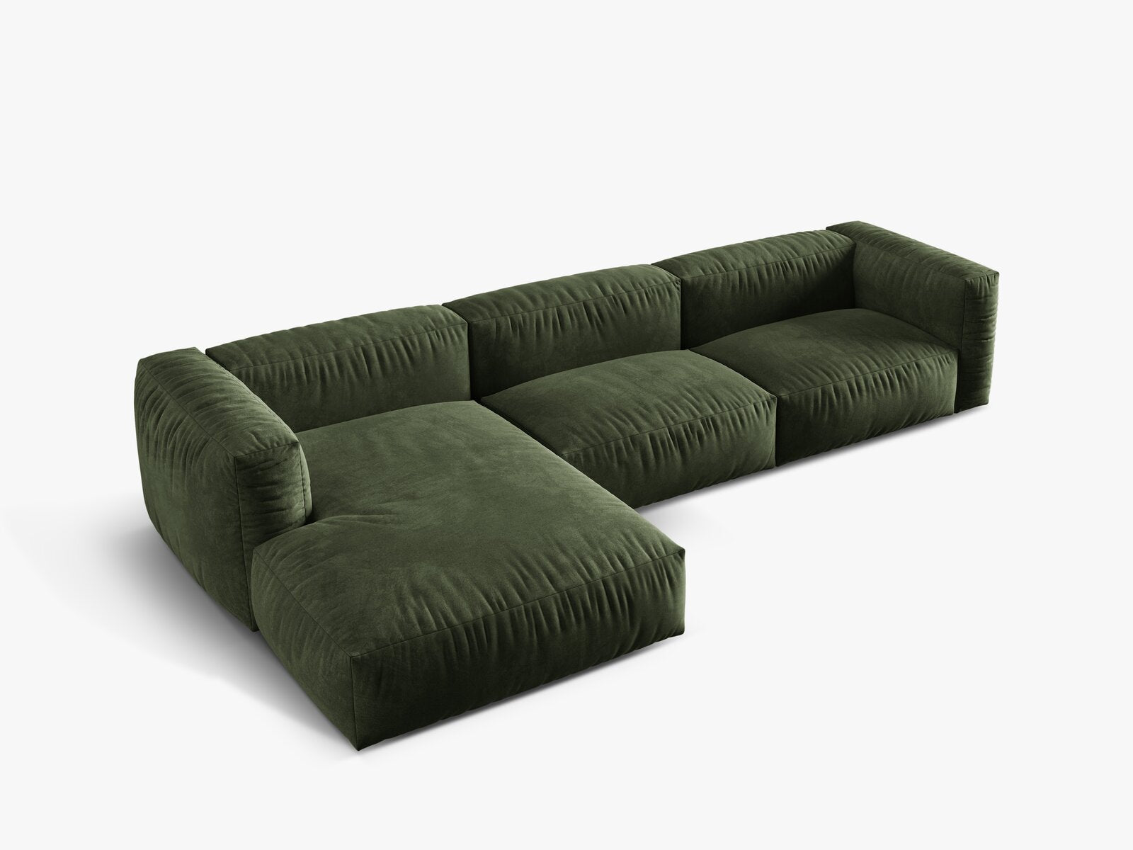 Micadoni Ecksofa Martina 3-Sitzer Links Samt Vogue Grün