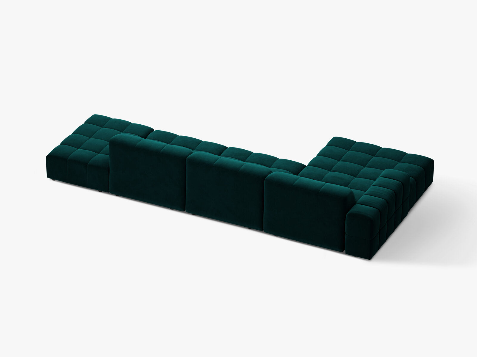 Micadoni Ecksofa Jennifer 5-Sitzer Links Samt Venus Dunkel Petrol