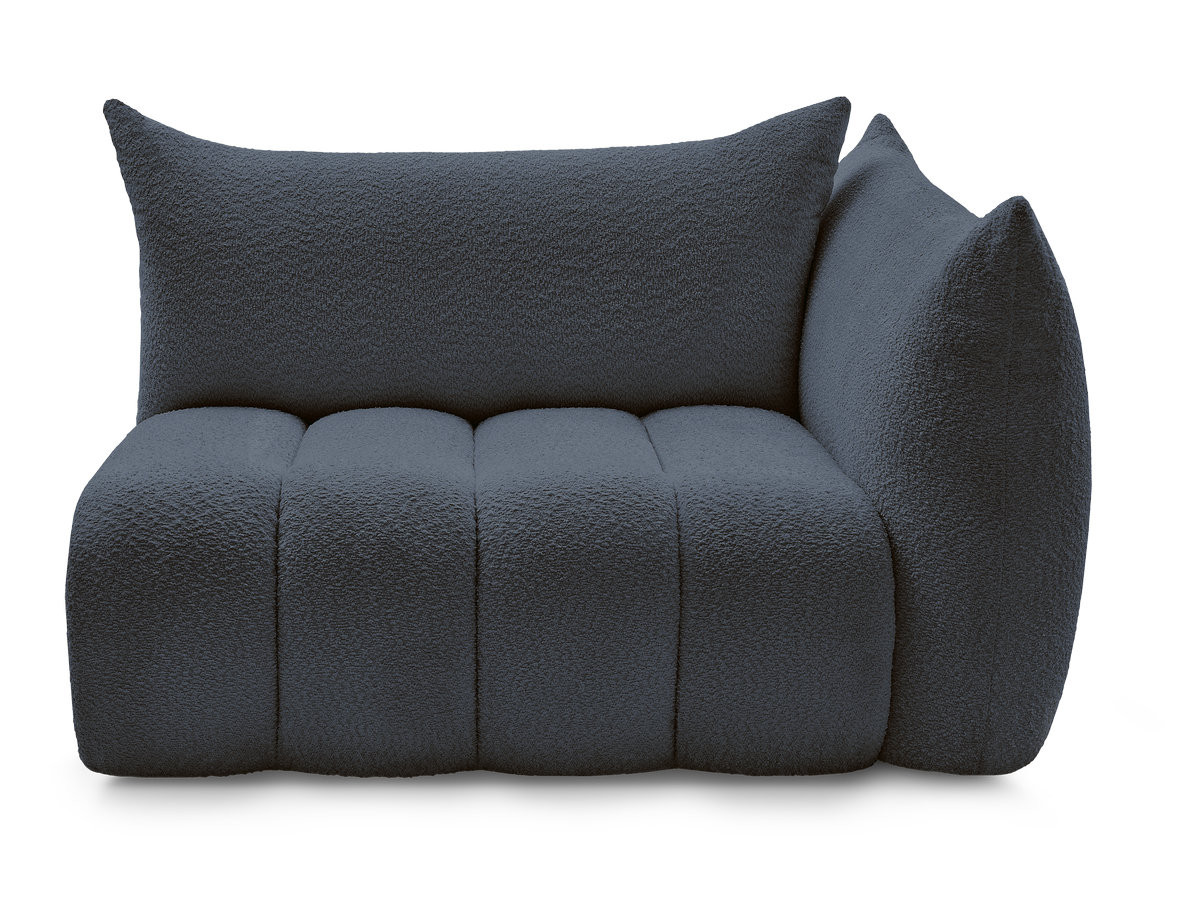 Bobochic Azra Sofamodul 2-Sitzer 143 × 112 cm Bouclé-Stoff Dunkelblau Ecke rechts