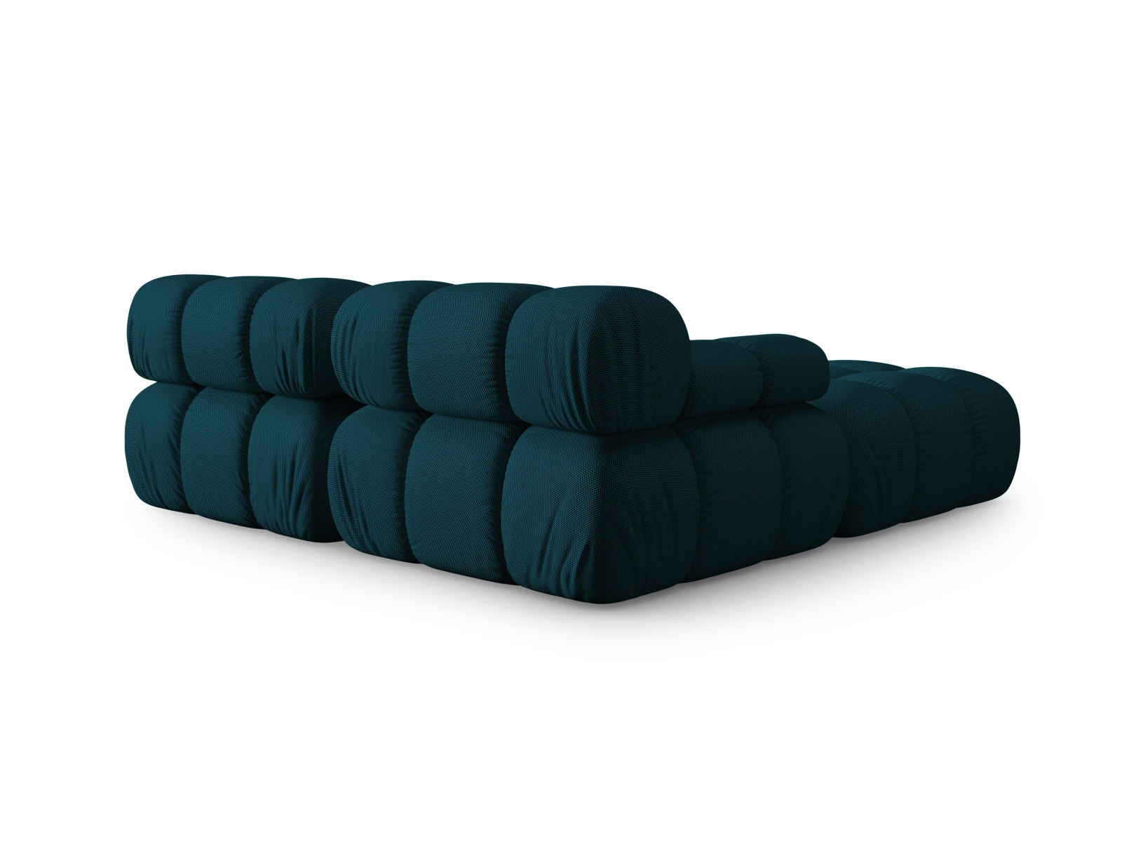 Micadoni Modulares Sofa Bellis 3-Sitzer mit flachem Modul 3D-Stoff Sonic Marineblau
