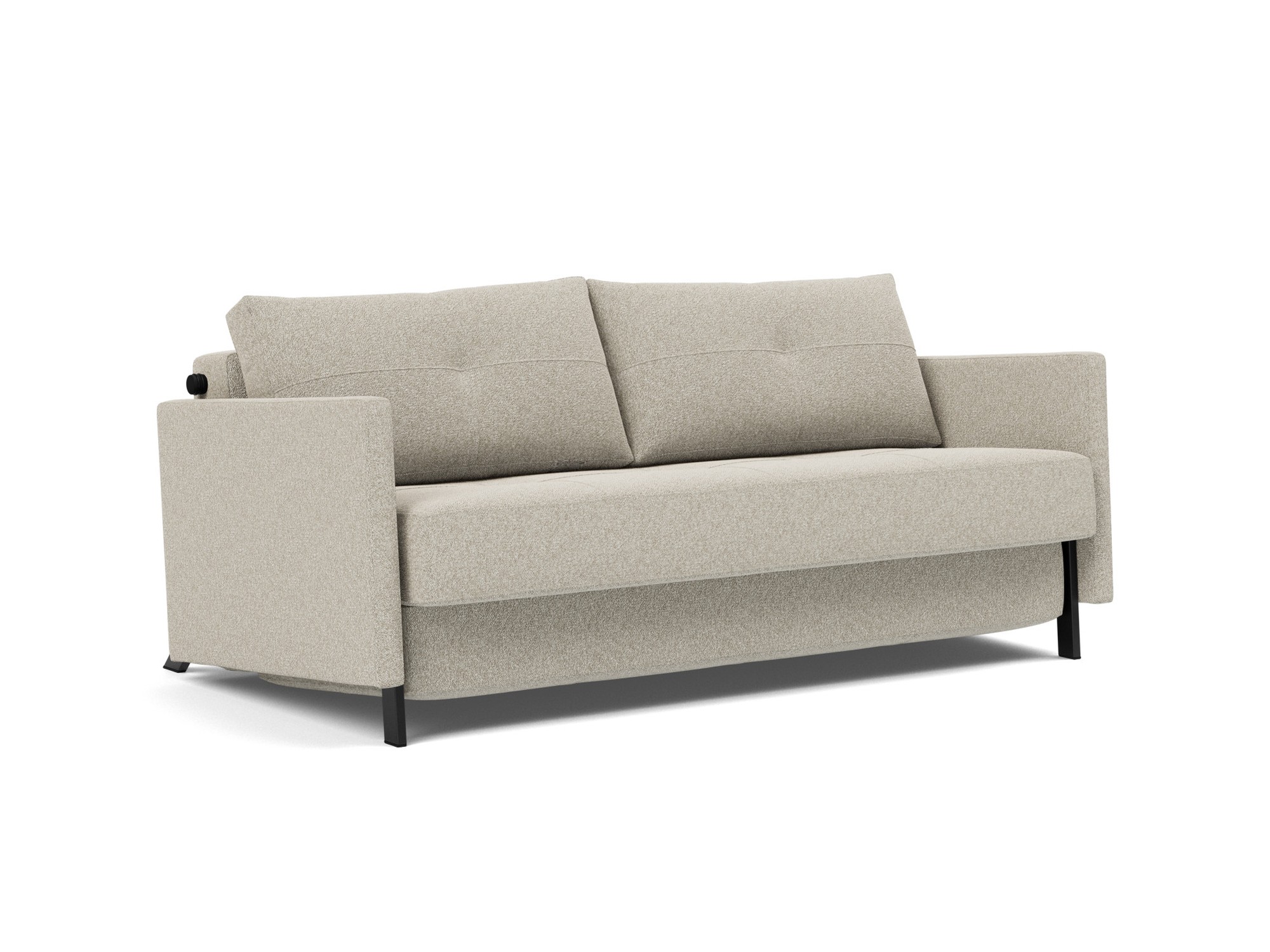 Schlafsofa Cubed mit Armlehnen 160 Boucle Skandi 539-Beige