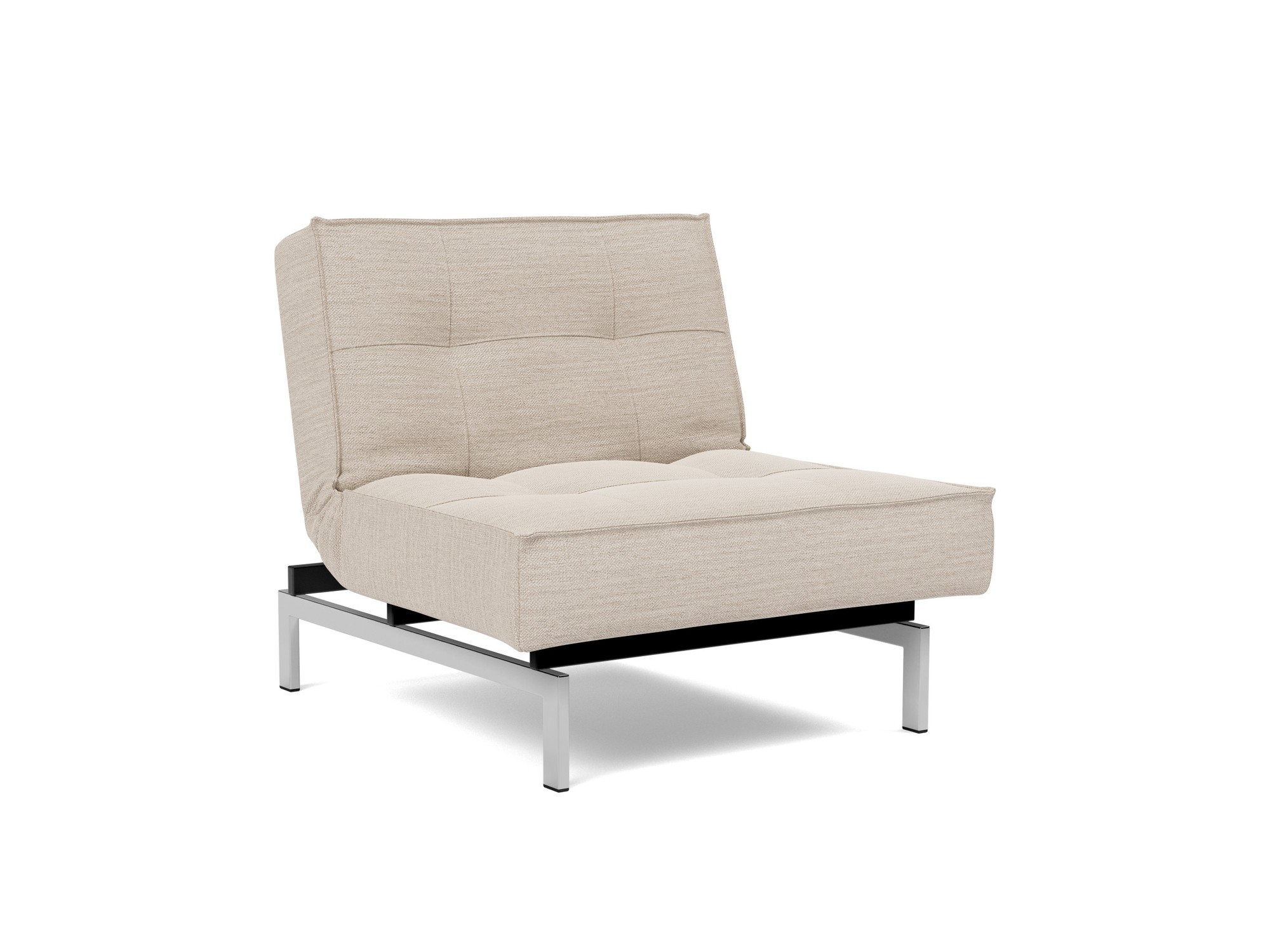 Sessel Splitback Webstoff Blida 612-Sand-Grey Beine Chrom
