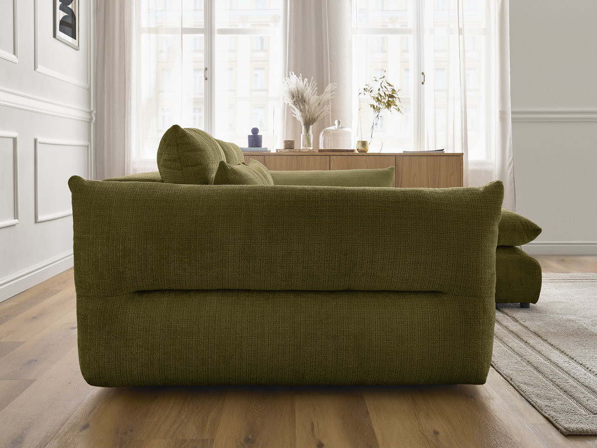Bobochic Neil Ecksofa Strukturstoff Grün Ecke rechts