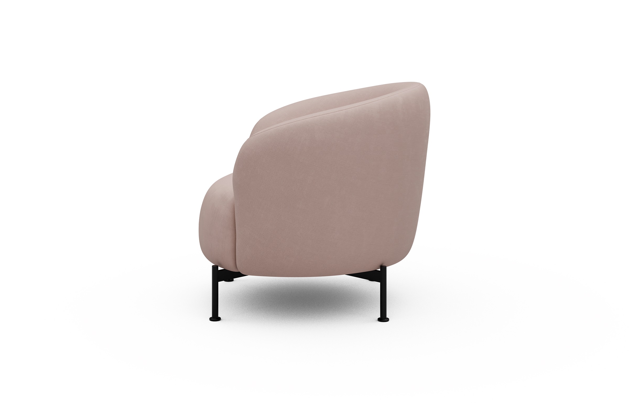 Sessel Ronda X-Metallgestell Schwarz Cordufine-Blush