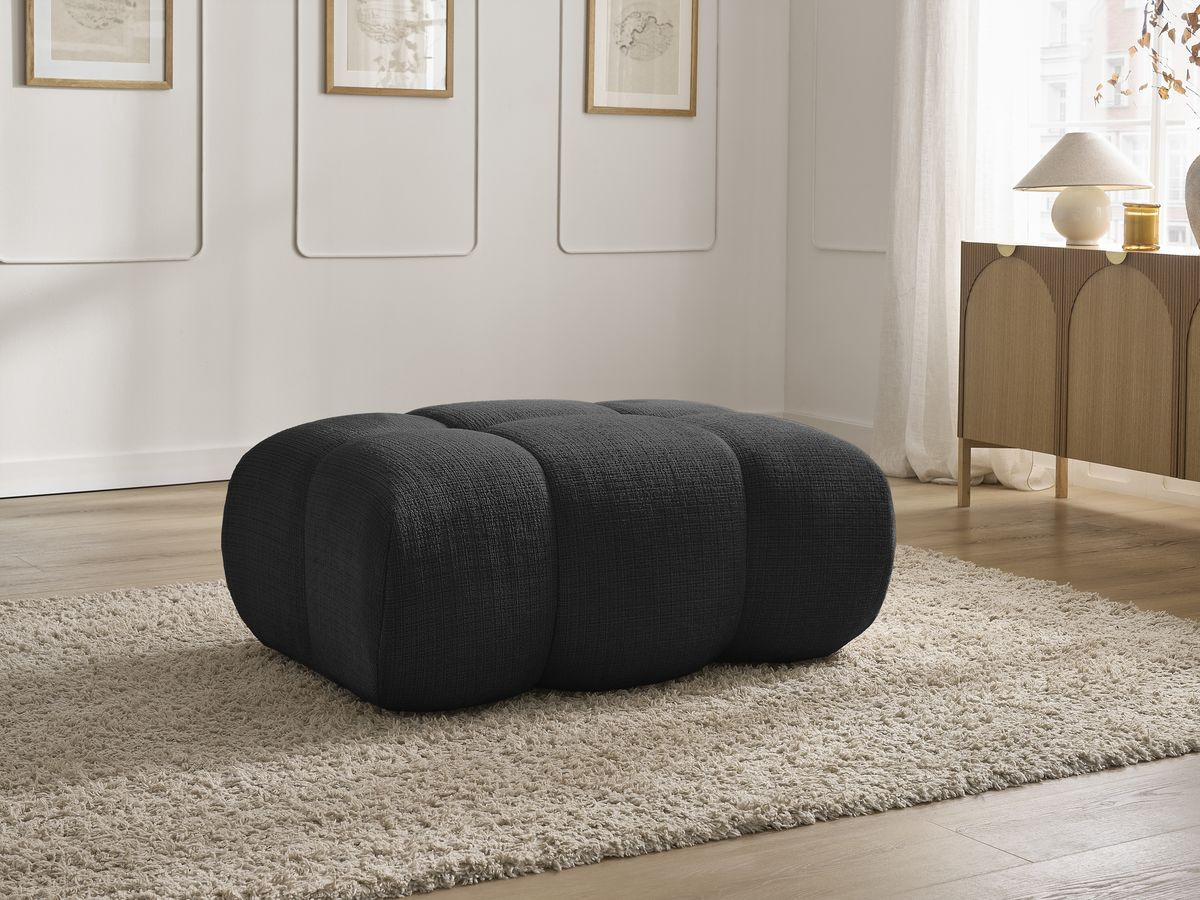 Bobochic Ivane Pouf Strukturstoff Schwarz