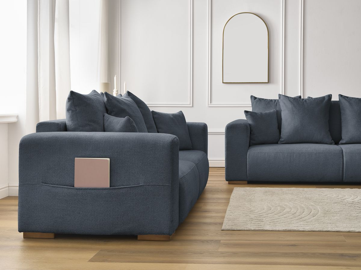 Bobochic Sidonie Sofa 5-Sitzer Melange-Stoff Dunkelblau