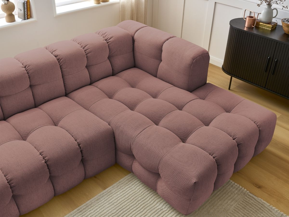 Bobochic Cloud Ecksofa 288 × 184 cm Stoff Rosa Ecke rechts
