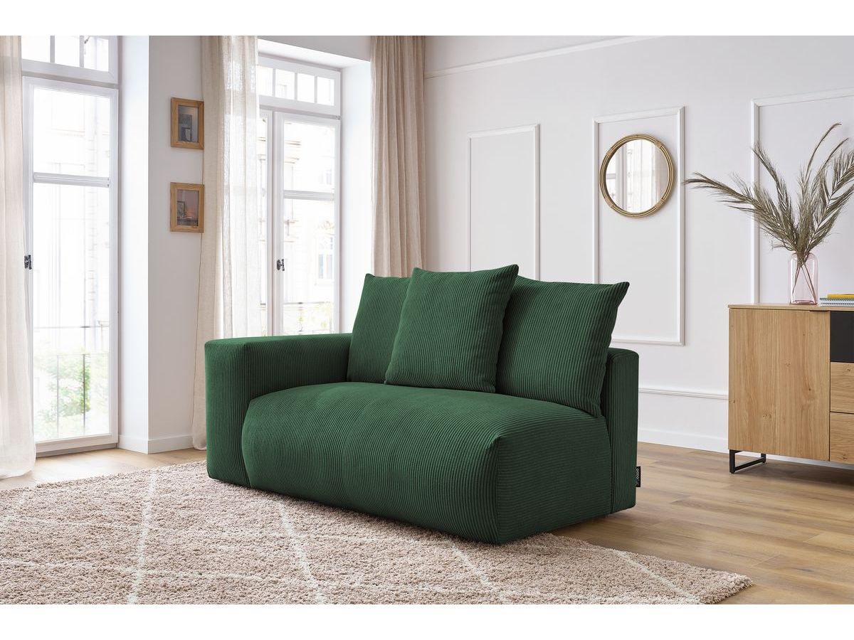 Bobochic Voltaire Sofamodul 2-Sitzer 178 × 100 cm Cordsamt Grün Ecke links