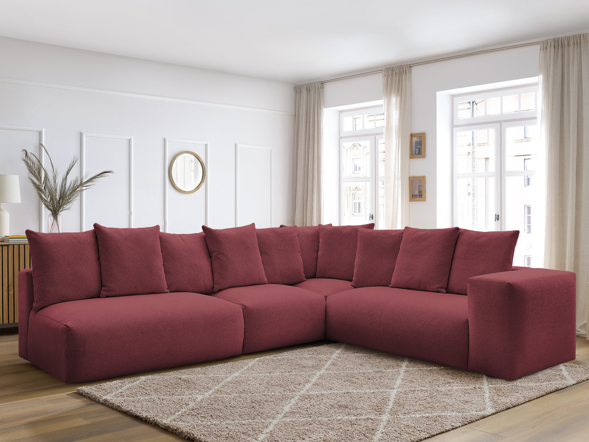 Bobochic Voltaire Ecksofa 322 × 268 cm Melange-Stoff Rot Ecke links