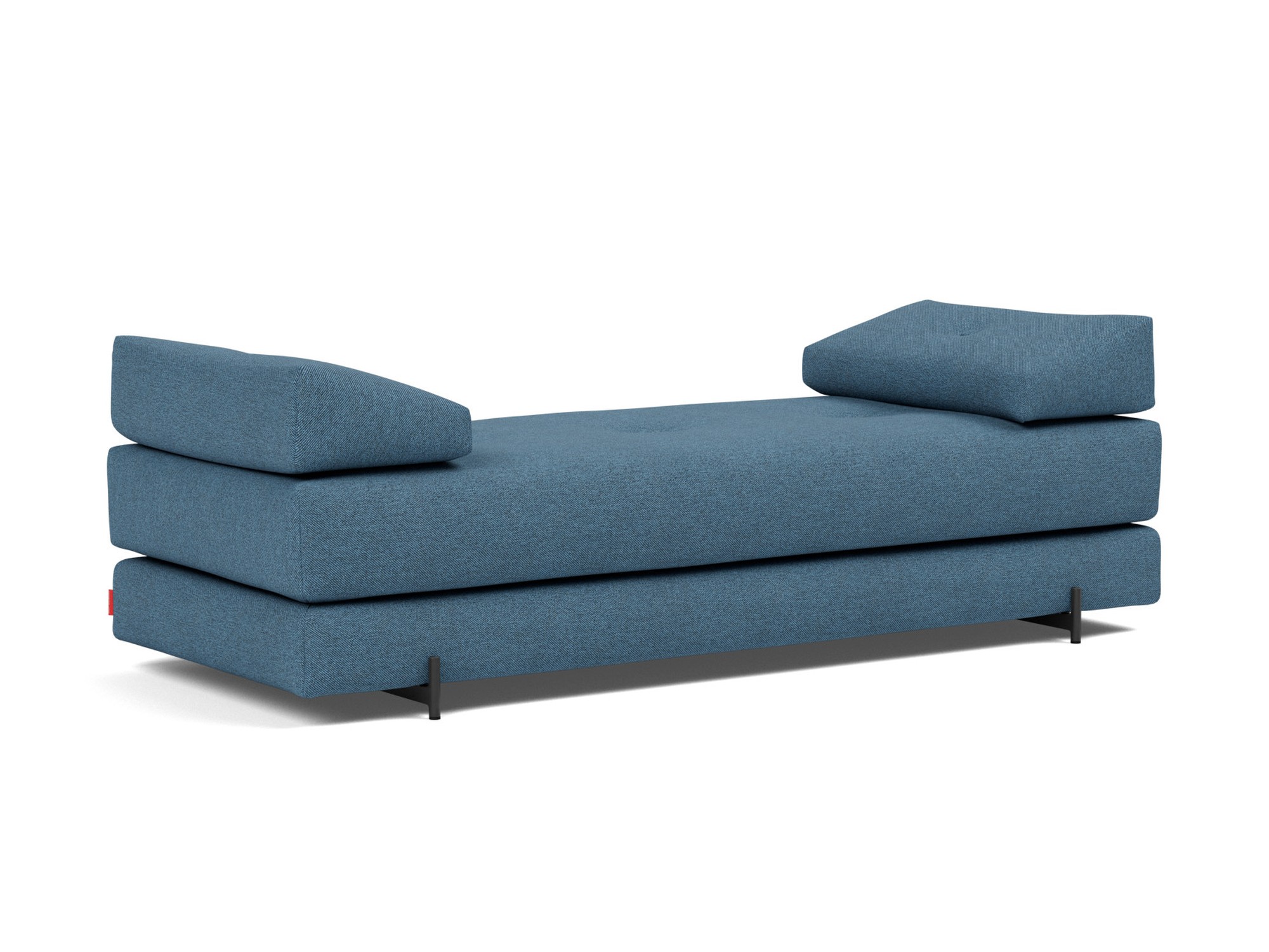 Tagesbett Sigmund Strukturierter Stoff Weda 302-Weda-Blue Beine Indu schwarz
