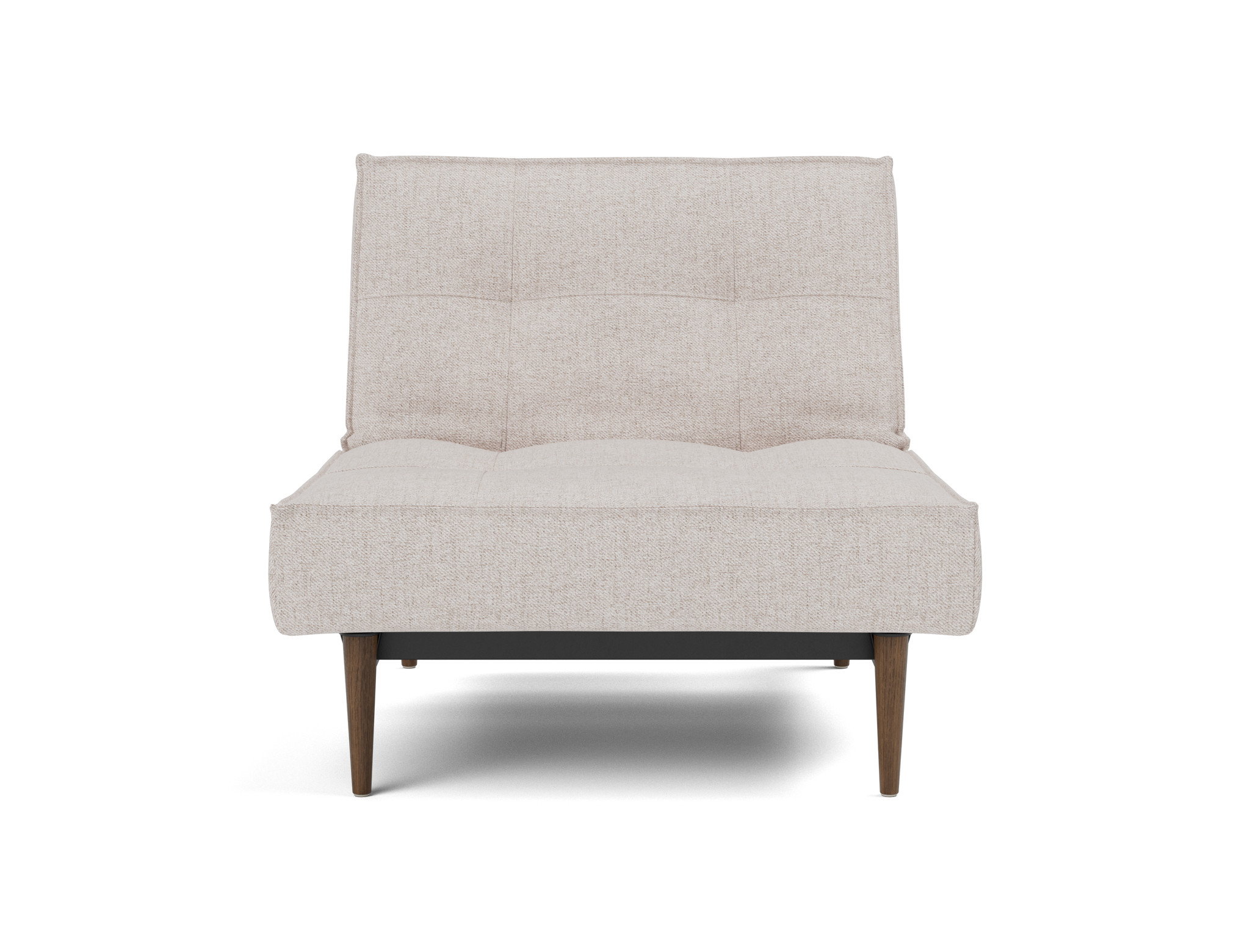 Sessel Splitback Strukturierter Stoff Weda 300-Weda-Sand Beine Styletto Eiche dunkel