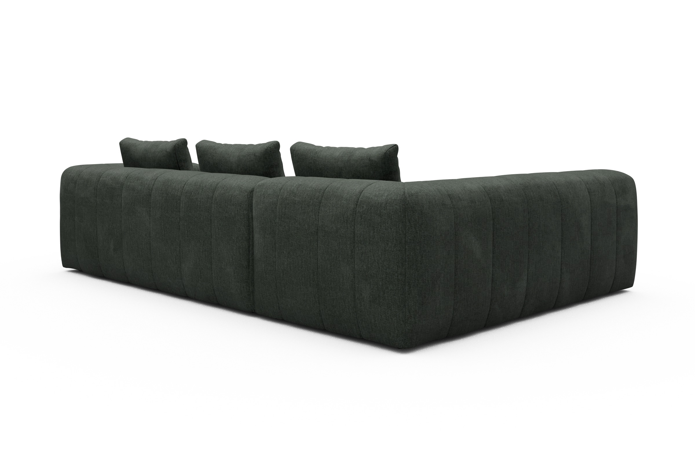 Ecksofa Hugo 2x 2,5-Sitzer Armlehne rechts Aivi-Pine-Green