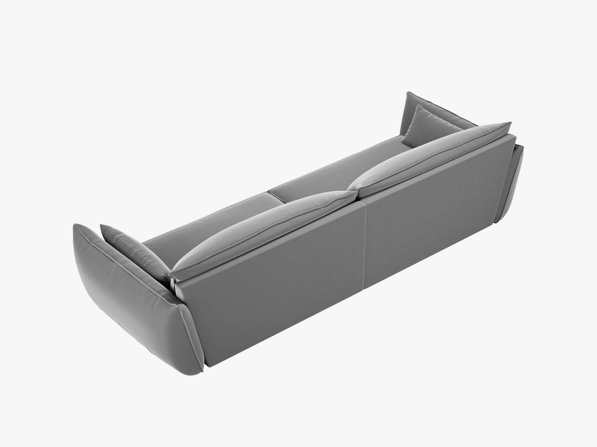 Micadoni 4-Sitzer Sofa Kaelle Samt Bluvel Grau