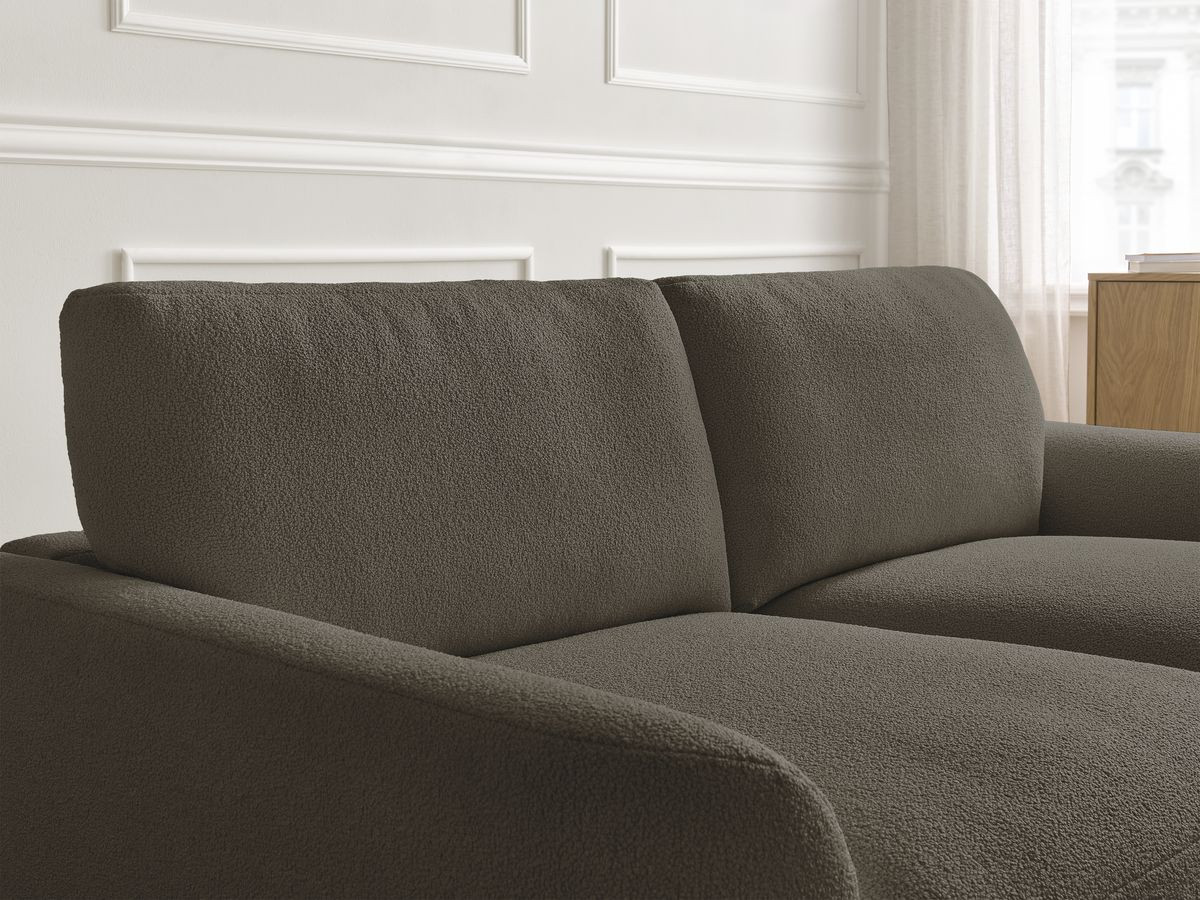 Bobochic Leonore Sofa 3-Sitzer Bouclé-Stoff Braun