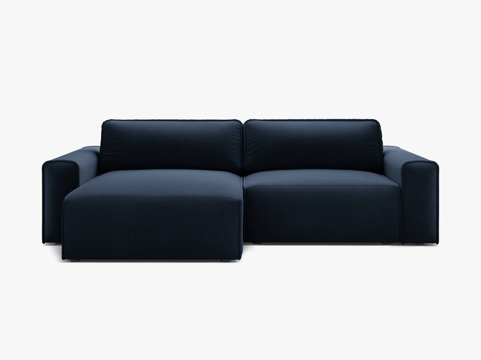 Micadoni Ecksofa Victor 3-Sitzer mit Schlaffunktion Links Samt Dunkelblau