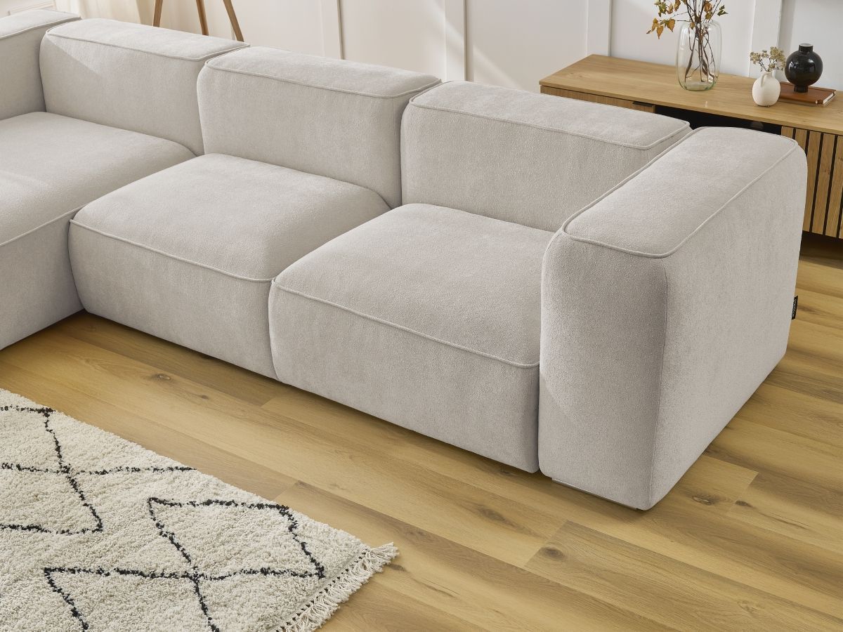 Bobochic Zephyr Ecksofa 349 × 165 cm Strukturstoff Beige Ecke links