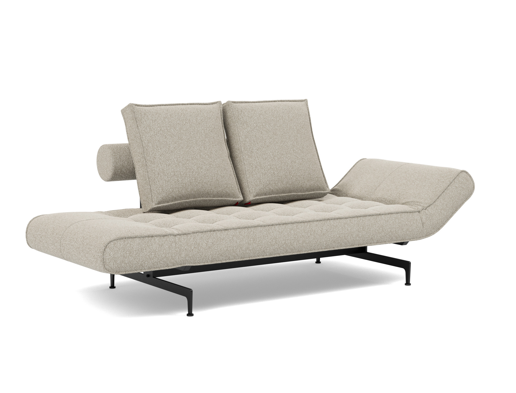 Tagesbett Ghia Boucle Skandi 539-Beige Beine Laser schwarz