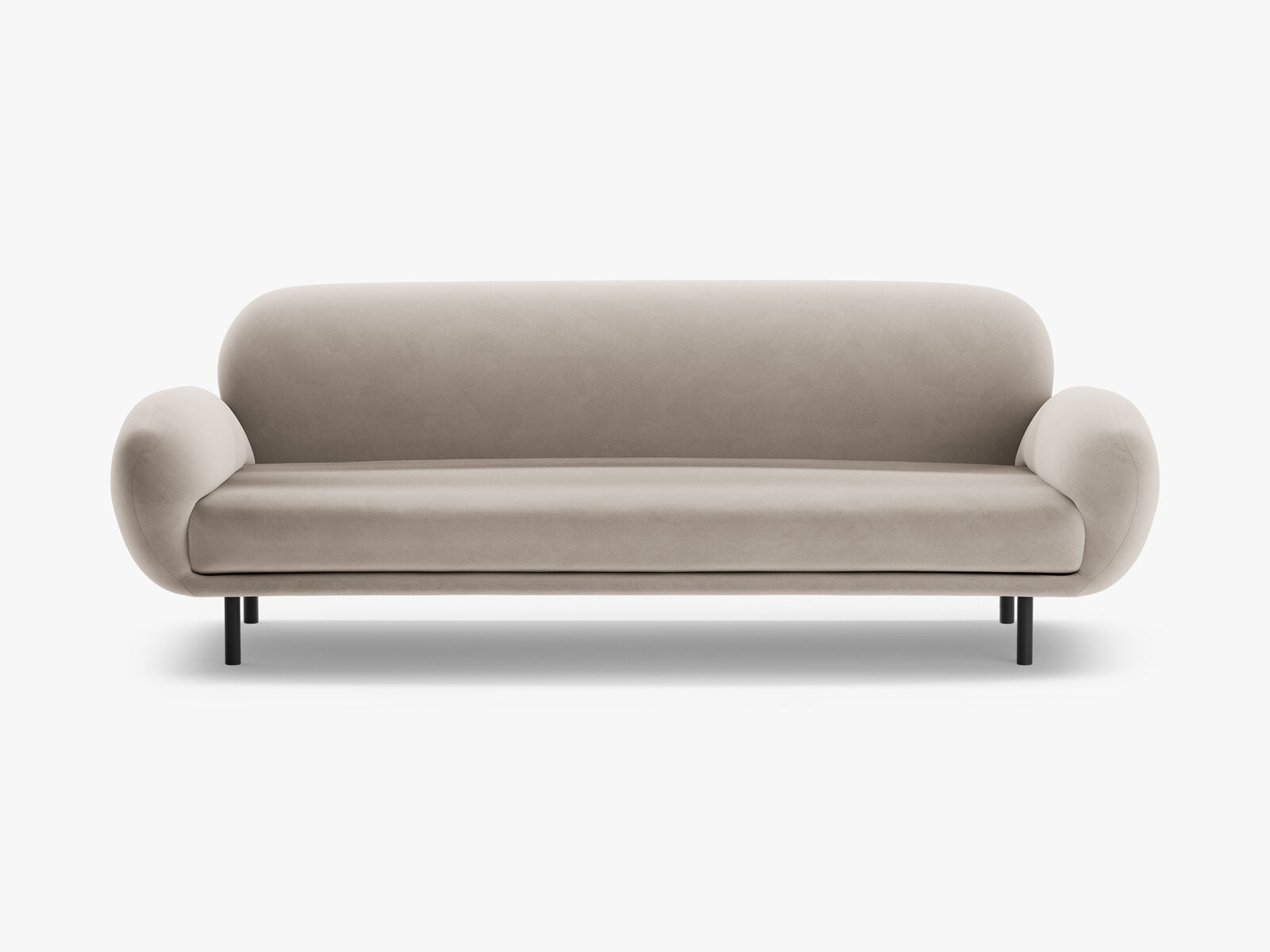 Micadoni Sofa Poppy 3-Sitzer Samt Casino Helles Beige