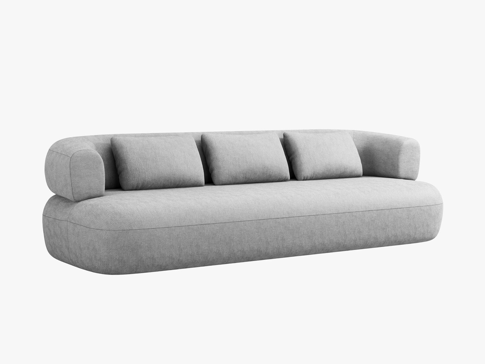 Micadoni Sofa Jenny 3-Sitzer Chenille Perfect Harmony Silber