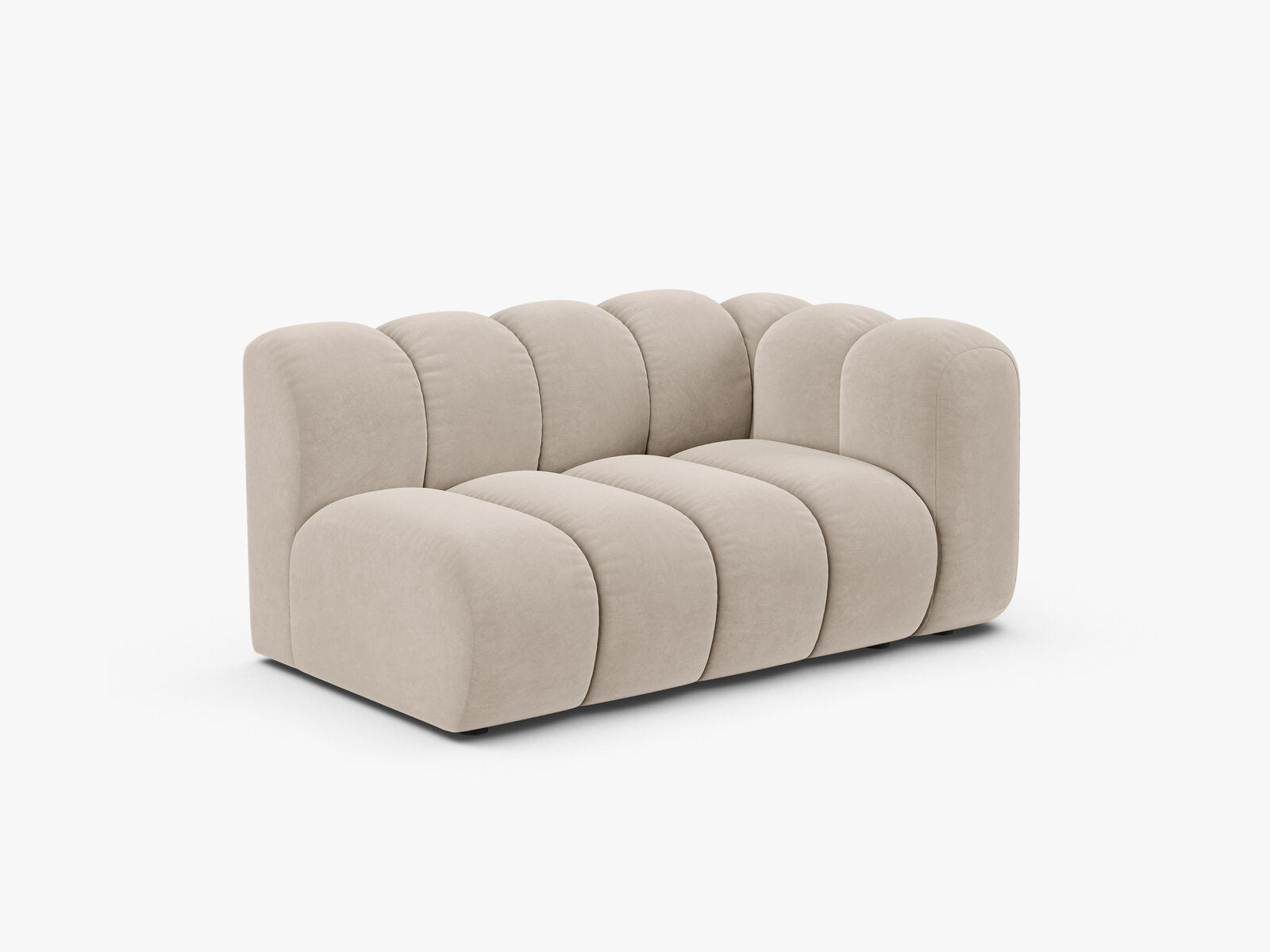 Micadoni Modul Lupine 2-Sitzer Rechts Samt Salvador Beige