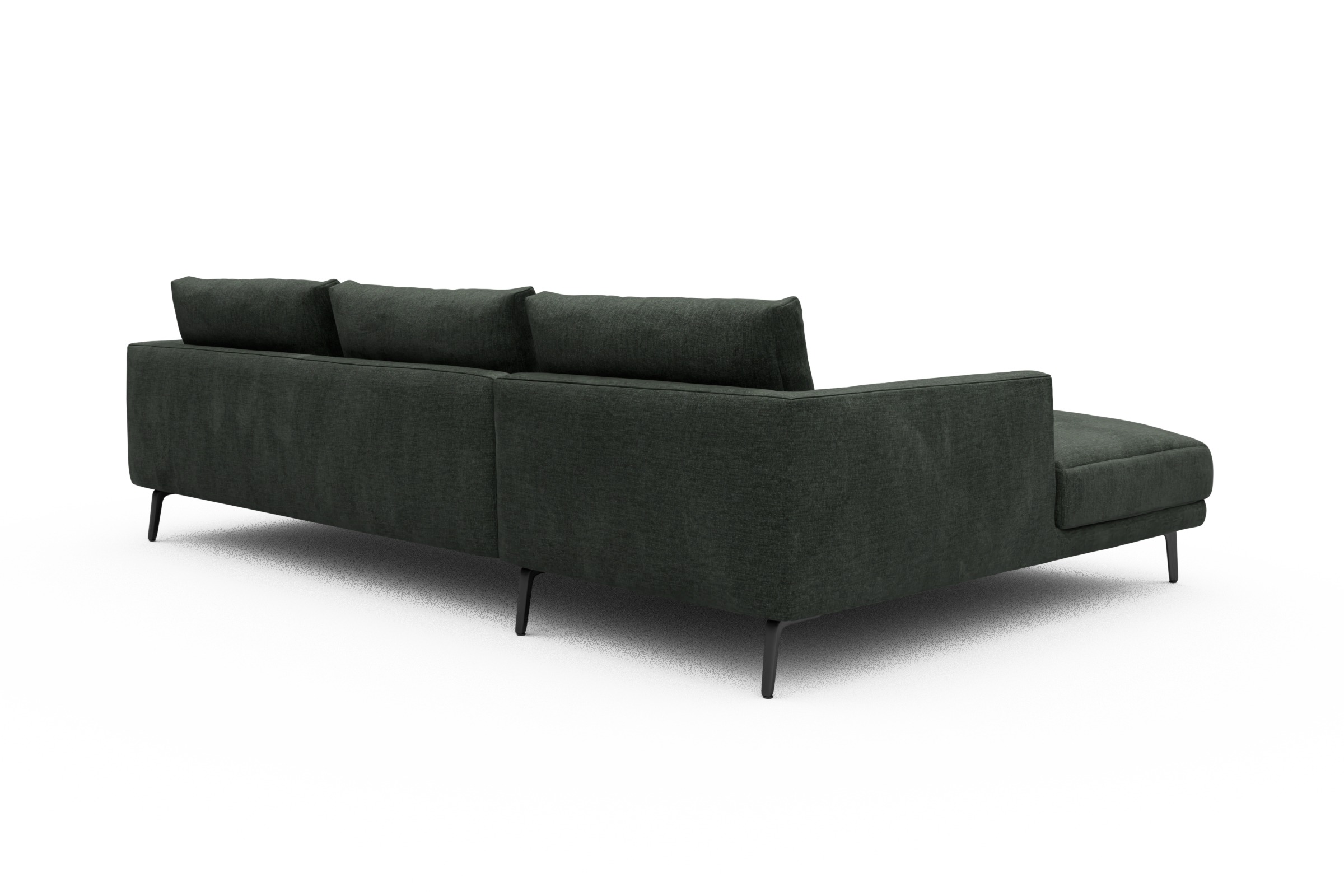 Ecksofa Karl Chaiselongue links mit 2,5-Sitzer Aivi-Pine-Green