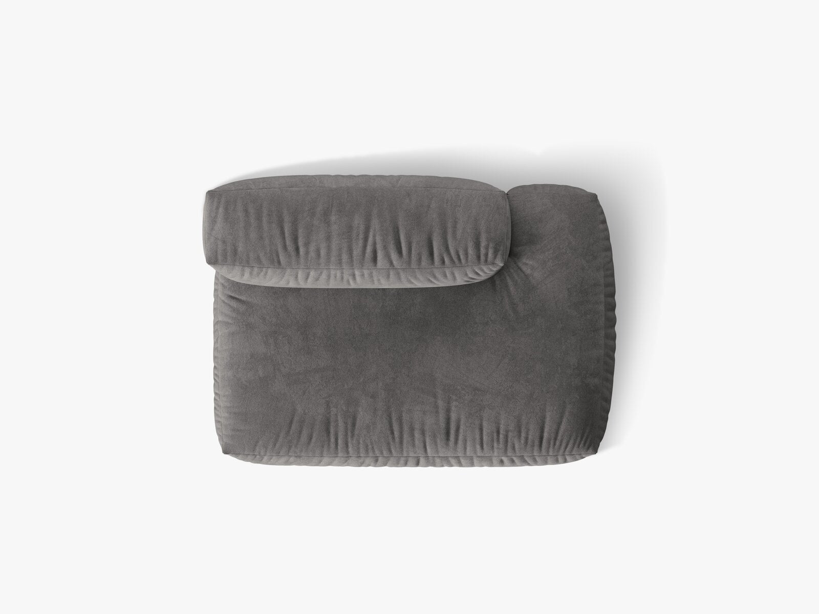 Micadoni Ecksofa-Modul Martina 1-Sitzer Samt Vogue Grau Rechts
