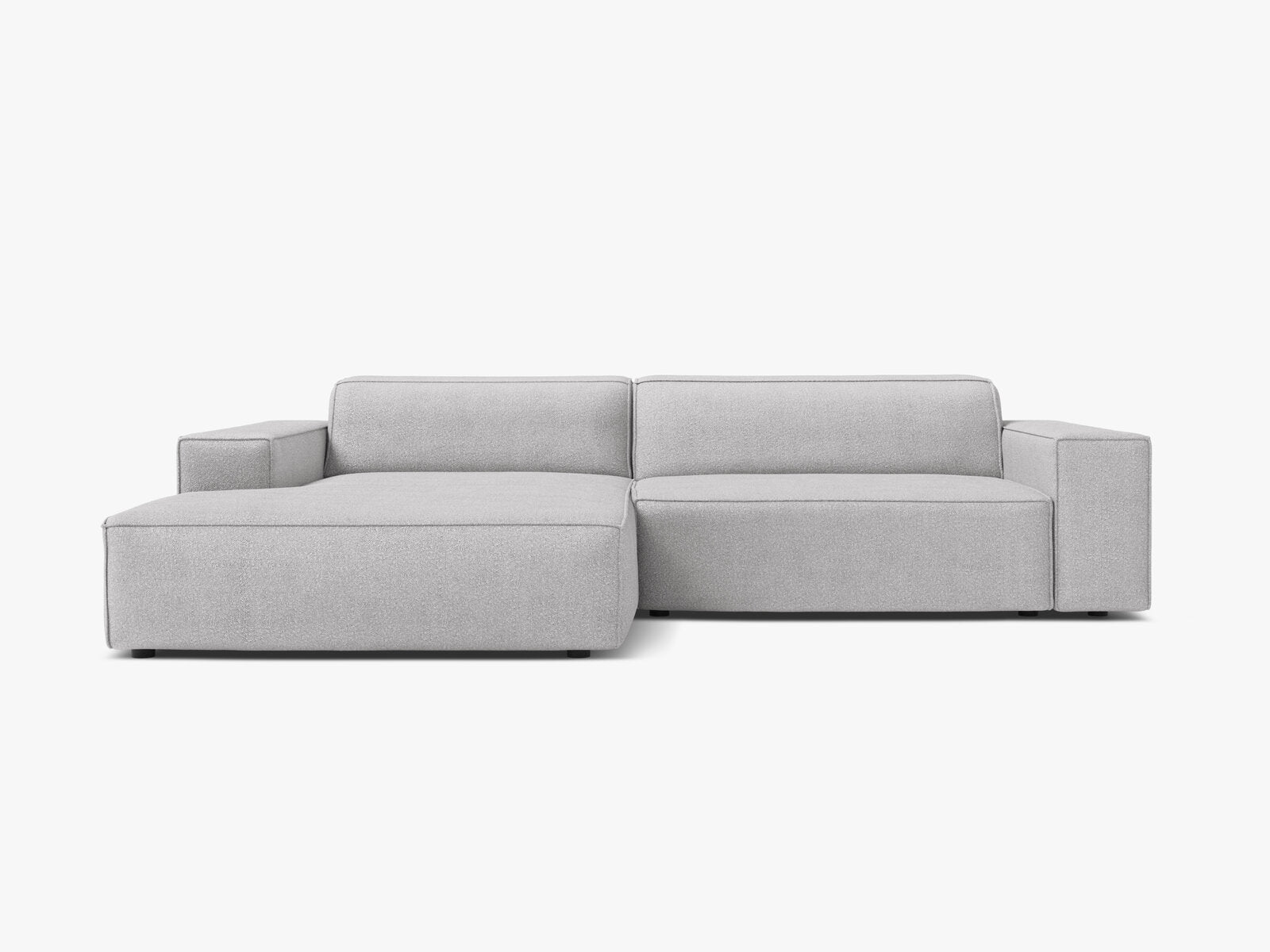 Micadoni Ecksofa Jodie 3-Sitzer Links Boucle Baloo Hellgrau