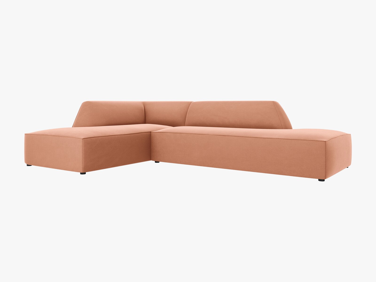 Micadoni Ecksofa Ruby 4-Sitzer Links Samt Salvador Rosa
