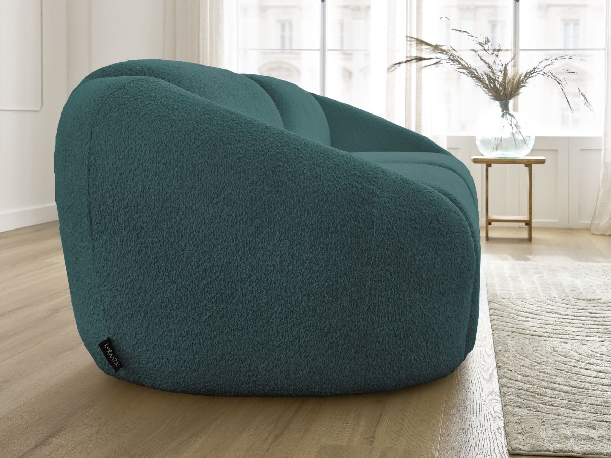 Bobochic Tina Sofa 3-Sitzer Bouclé-Stoff Hellblau