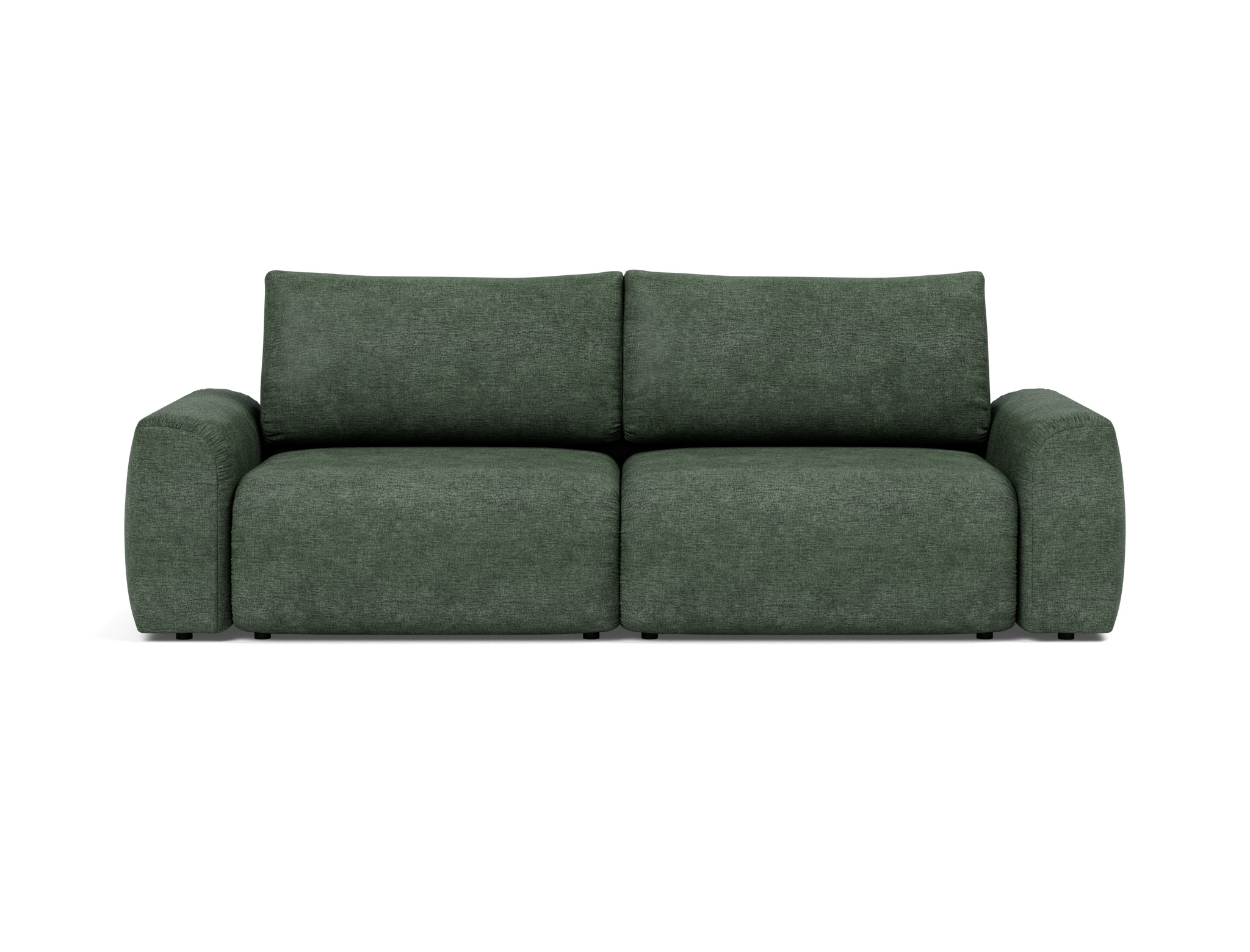 Schlafsofa Norum mit Chunky-Armlehnen Flachgewebe Avella 281-Pine-Green