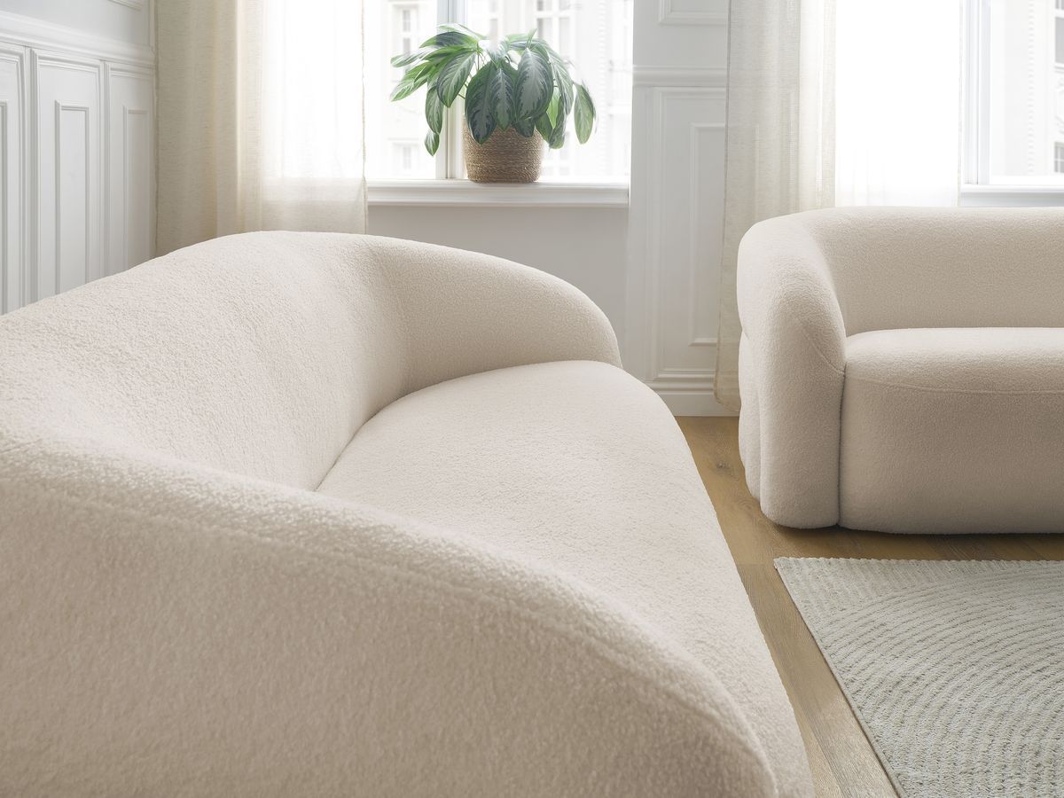 Bobochic Elina Sofa 5-Sitzer Bouclé-Stoff Beige