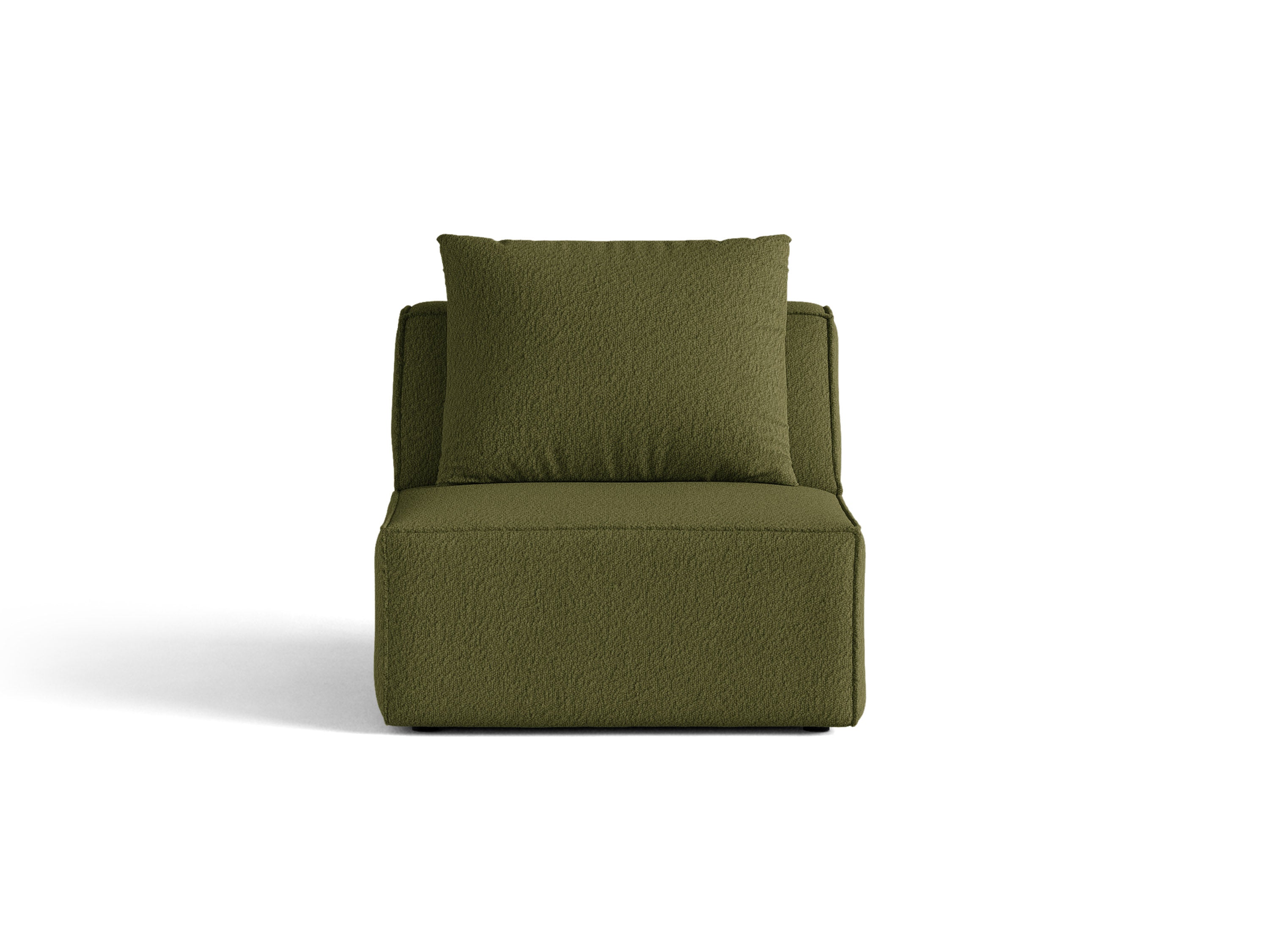 Micadoni Sessel ohne Armlehnen Jodie 1-Sitzer Boucle Baloo Dunkel-Olivgrün