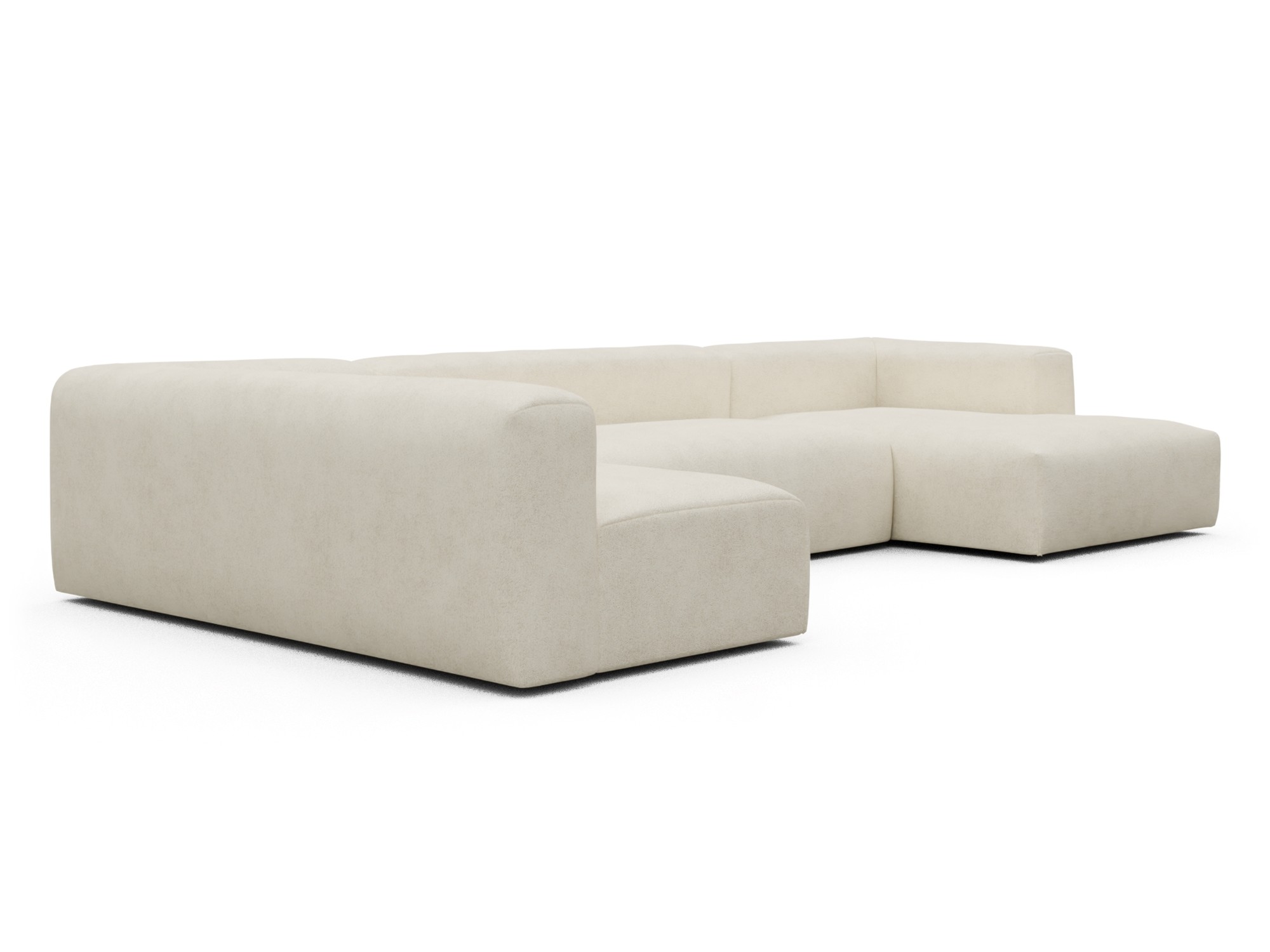 Skandi Home Wohnlandschaft Fred Chaiselongue rechts mit 2-Sitzer und lange Armlehne links Boucle-Off-White moebelfaktor