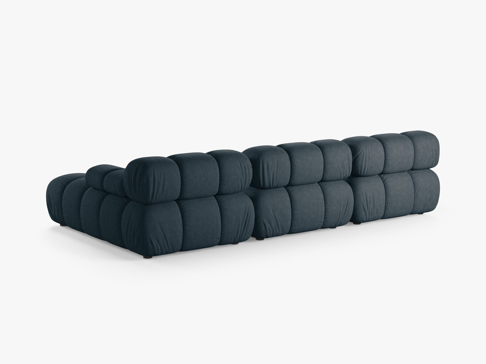 Micadoni Modulares Ecksofa Bellis 4-Sitzer Rechts Strukturierter Stoff Liberty Dunkel Petrol